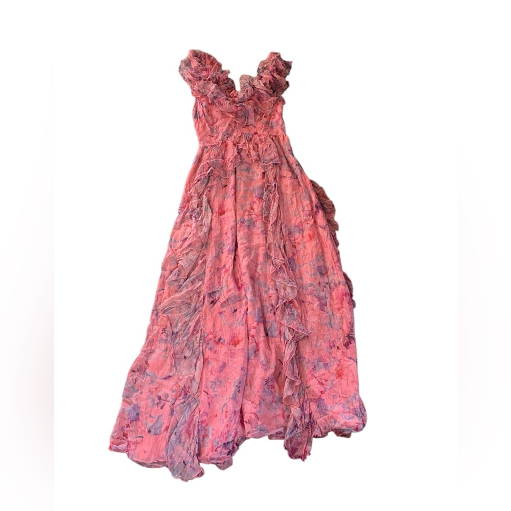 Anthropologie BHLDN Lyla Printed Vneck Gown size S - Picture 5 of 7